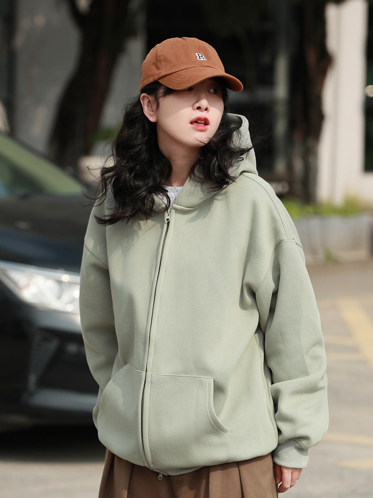 フード付き カーディガン スウェット M00111