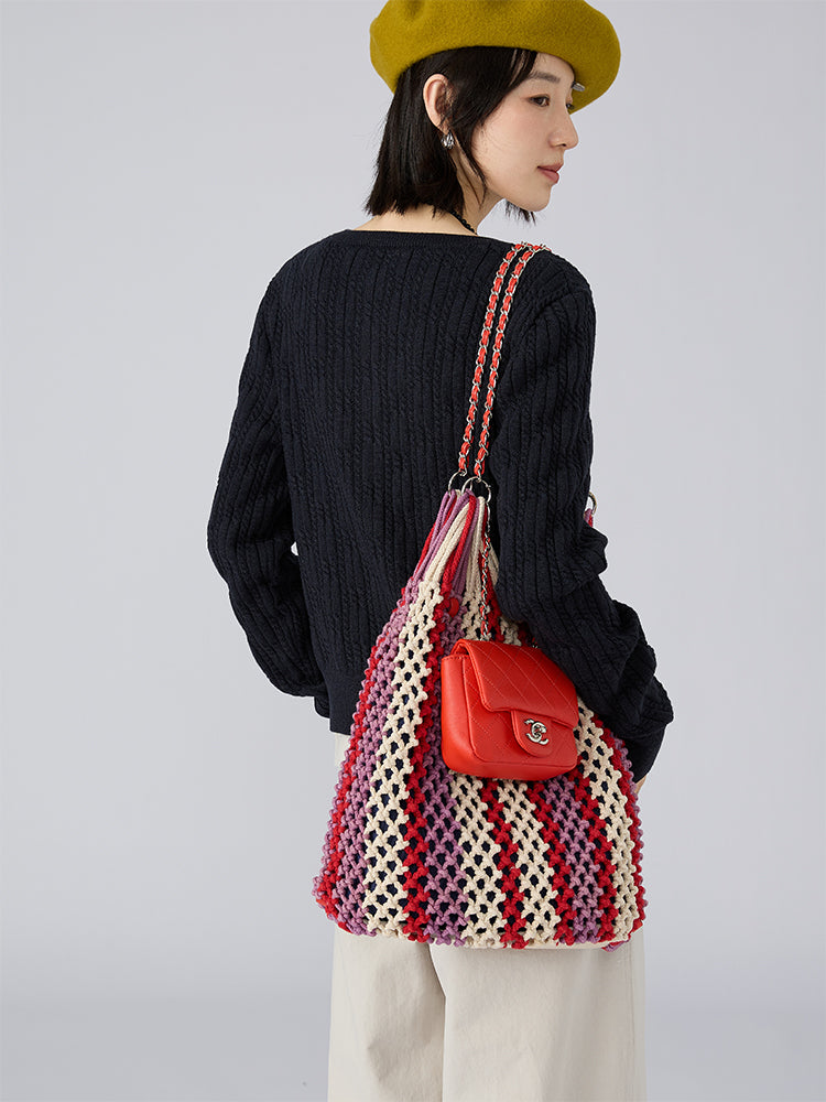 アーガイル柄 ニットトップス M00106