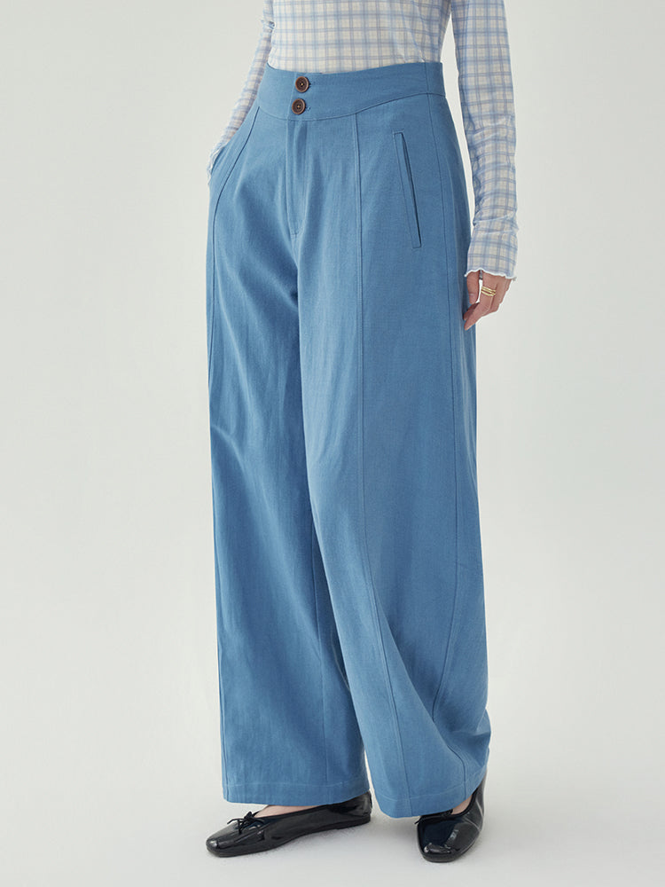 【秋新作】カットデザインワイドパンツ M00011