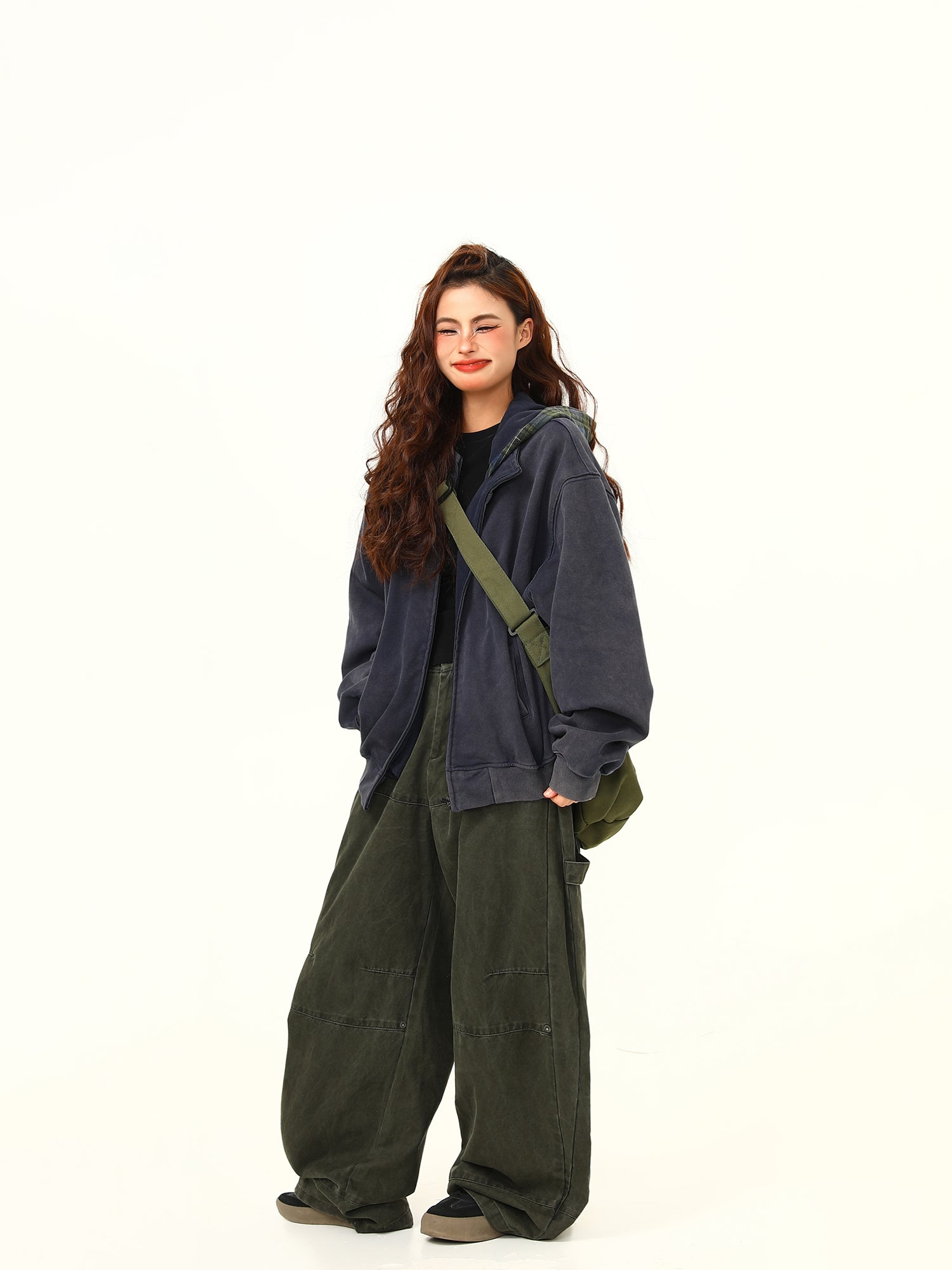 チェック柄 パーカー M00091