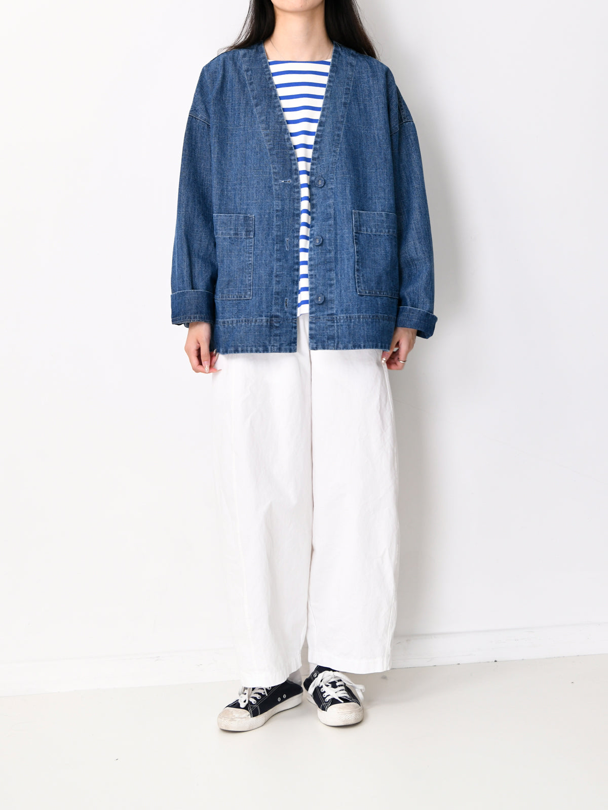 ストライプヘムTシャツ M00023