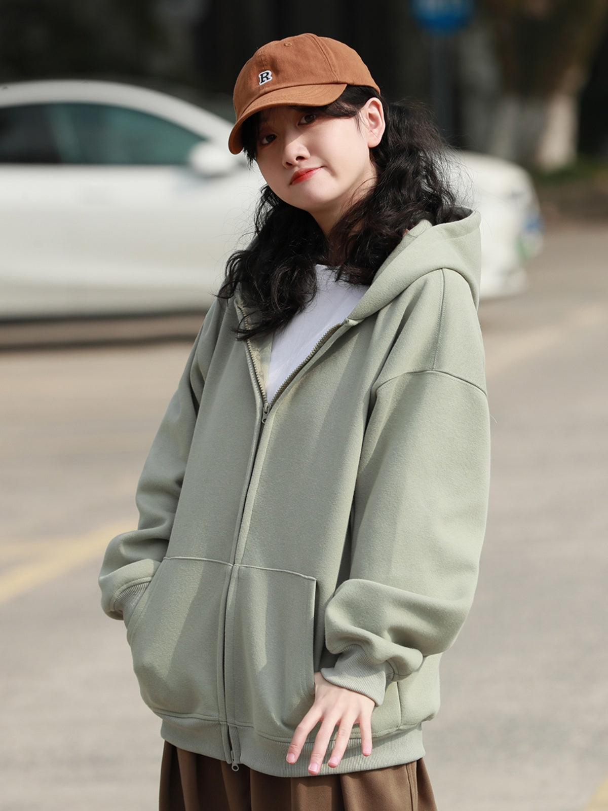 フード付き カーディガン スウェット M00111