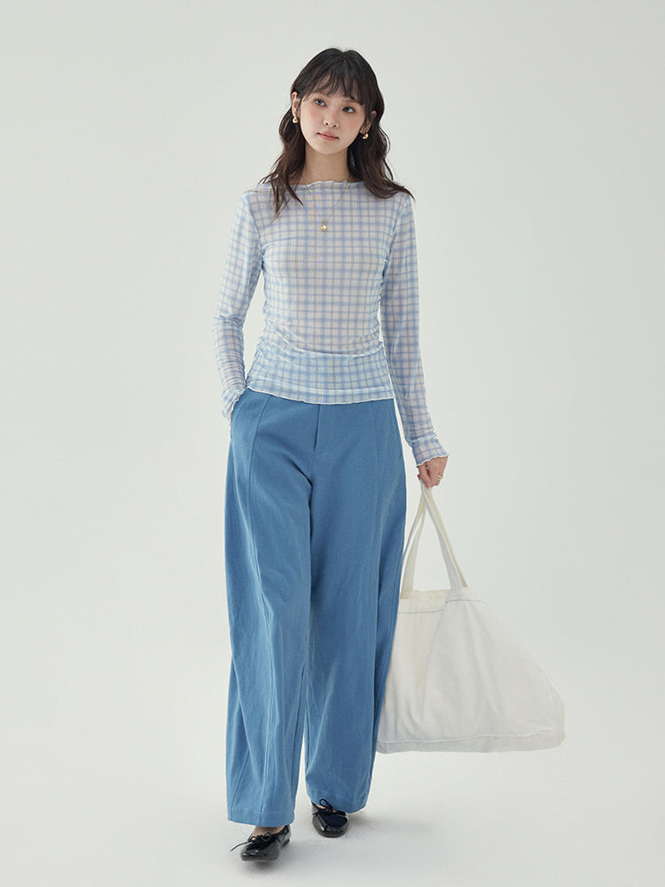 【秋新作】カットデザインワイドパンツ M00011