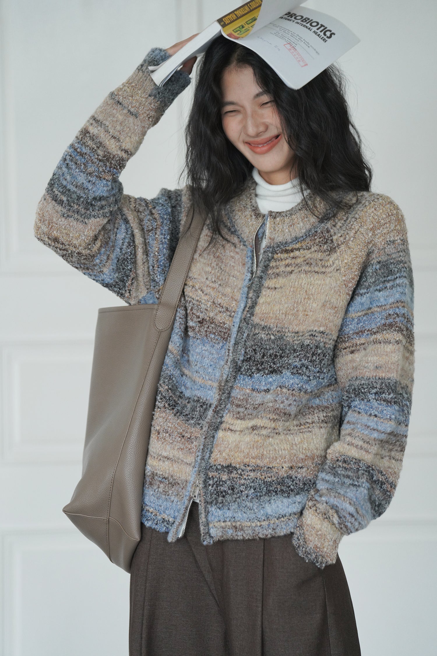 カラーニットカーディガン M00042