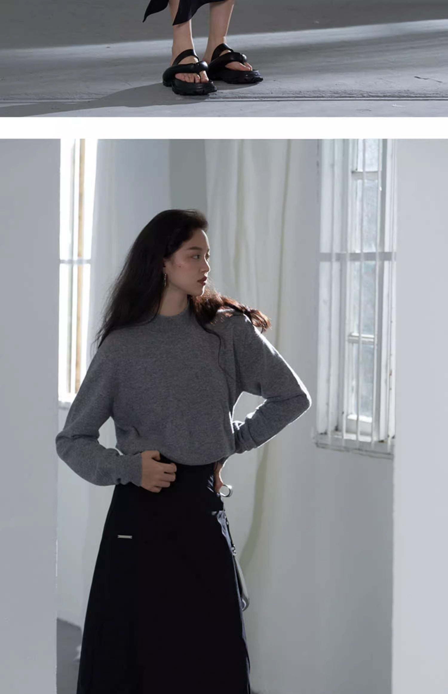 カシミヤハイネックニット M00049