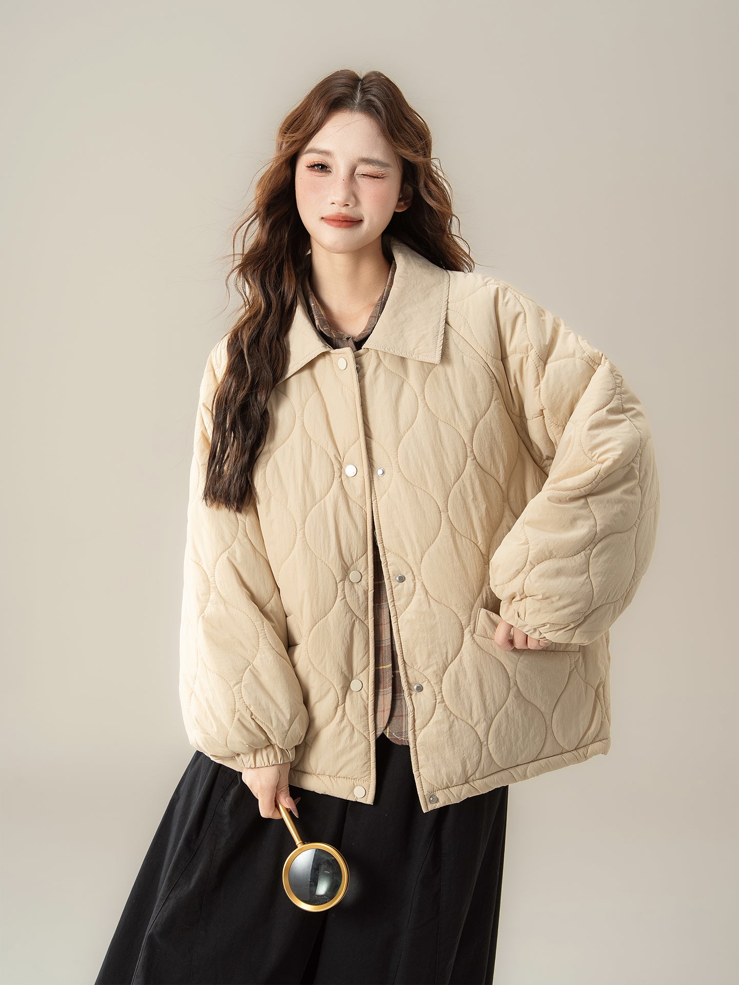 菱柄 ショートコート M00073