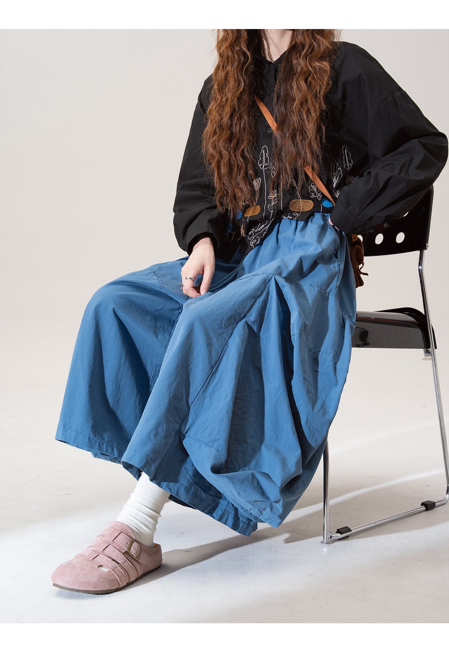 不規則デザイン スカートパンツ M00077