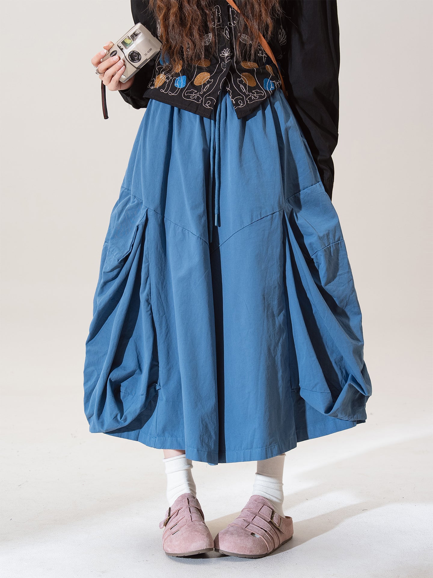 不規則デザイン スカートパンツ M00077