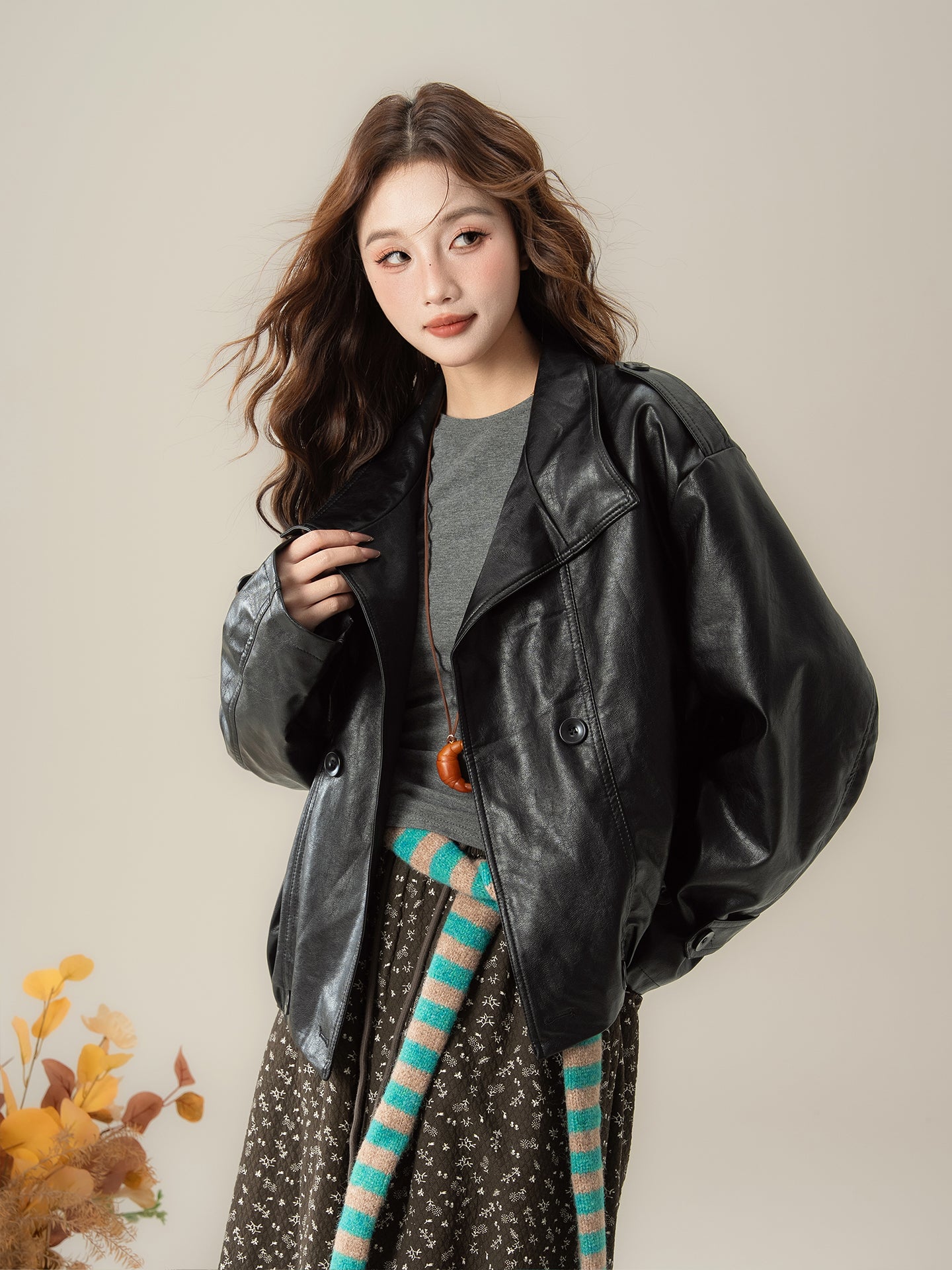 レトロ ブラックレザージャケット M00079