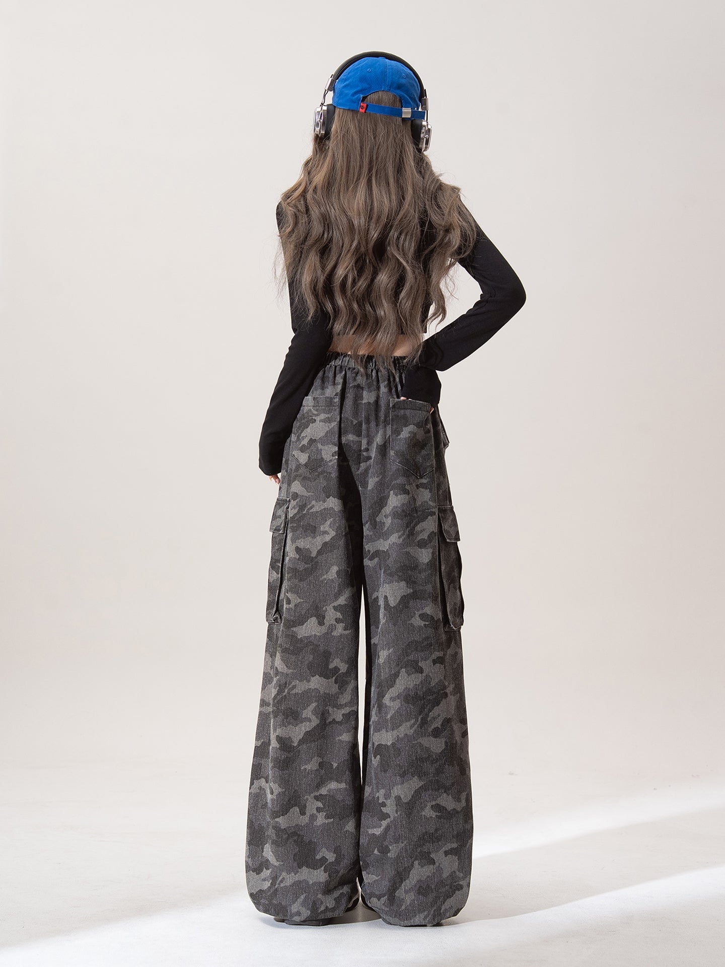 カモ ワイドレッグ カジュアルパンツ M00083