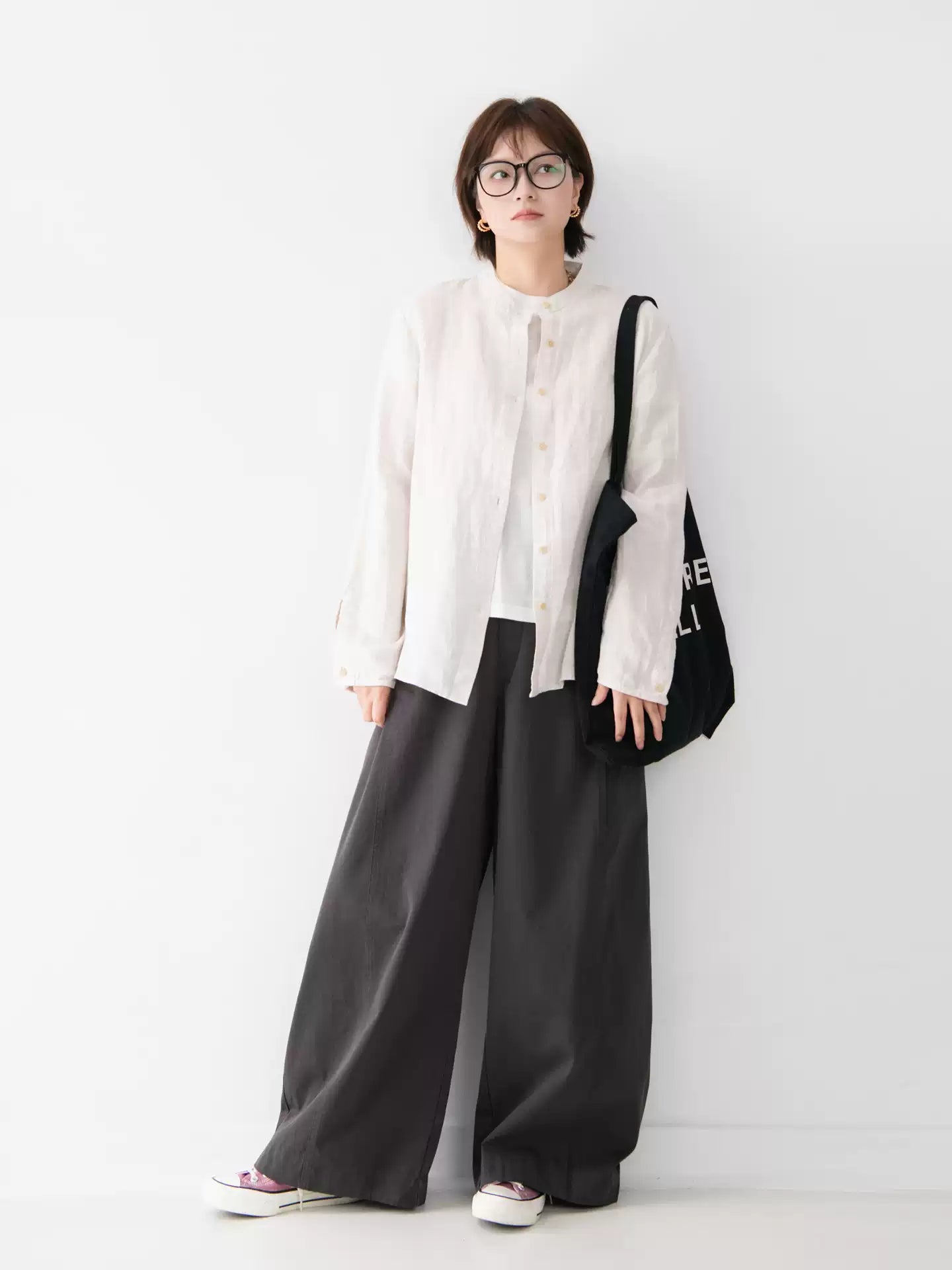 【秋新作】ウエストゴムロングパンツ M0001