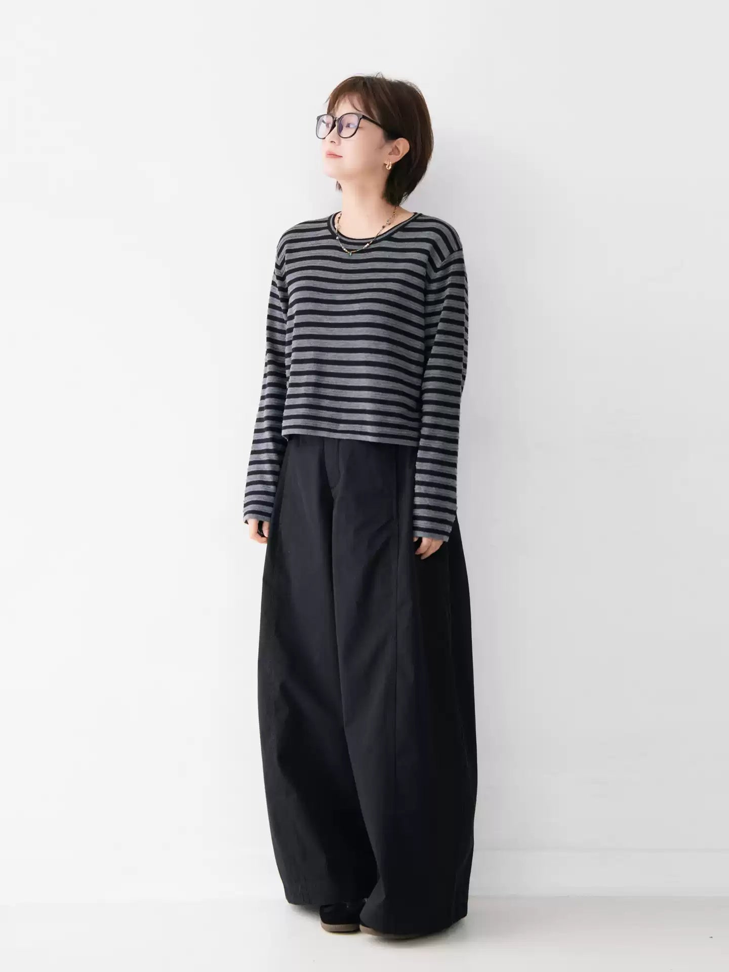 【秋新作】ウエストゴムロングパンツ M0001