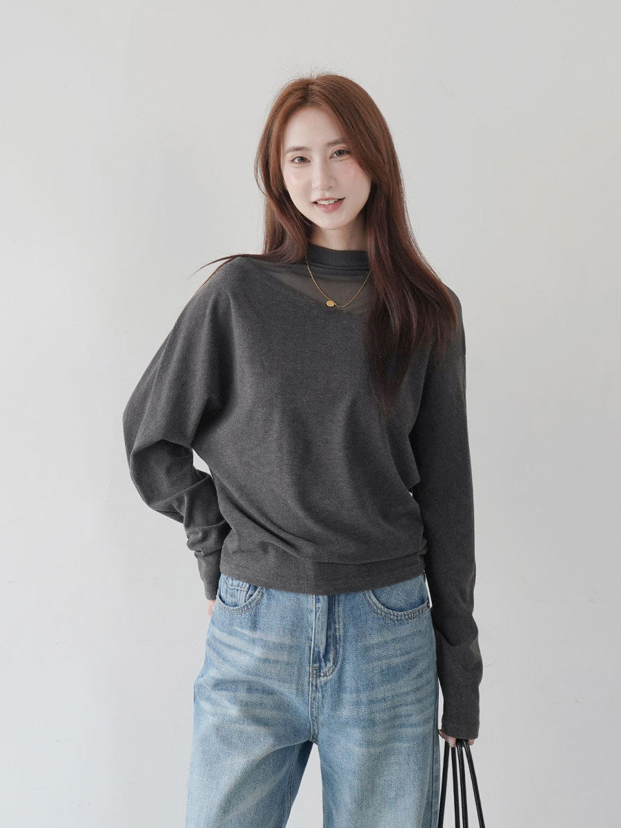 【新作キャンペーン】チュールインレイ Tシャツ M00147