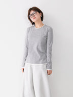 コットンクルーネック長袖T　M0005