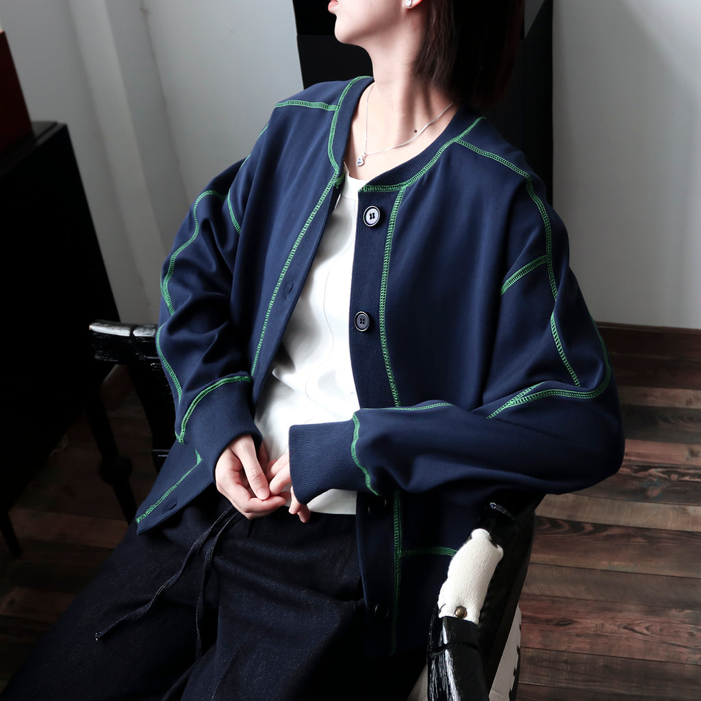 ツートンカラークルーネックスウェット M00026