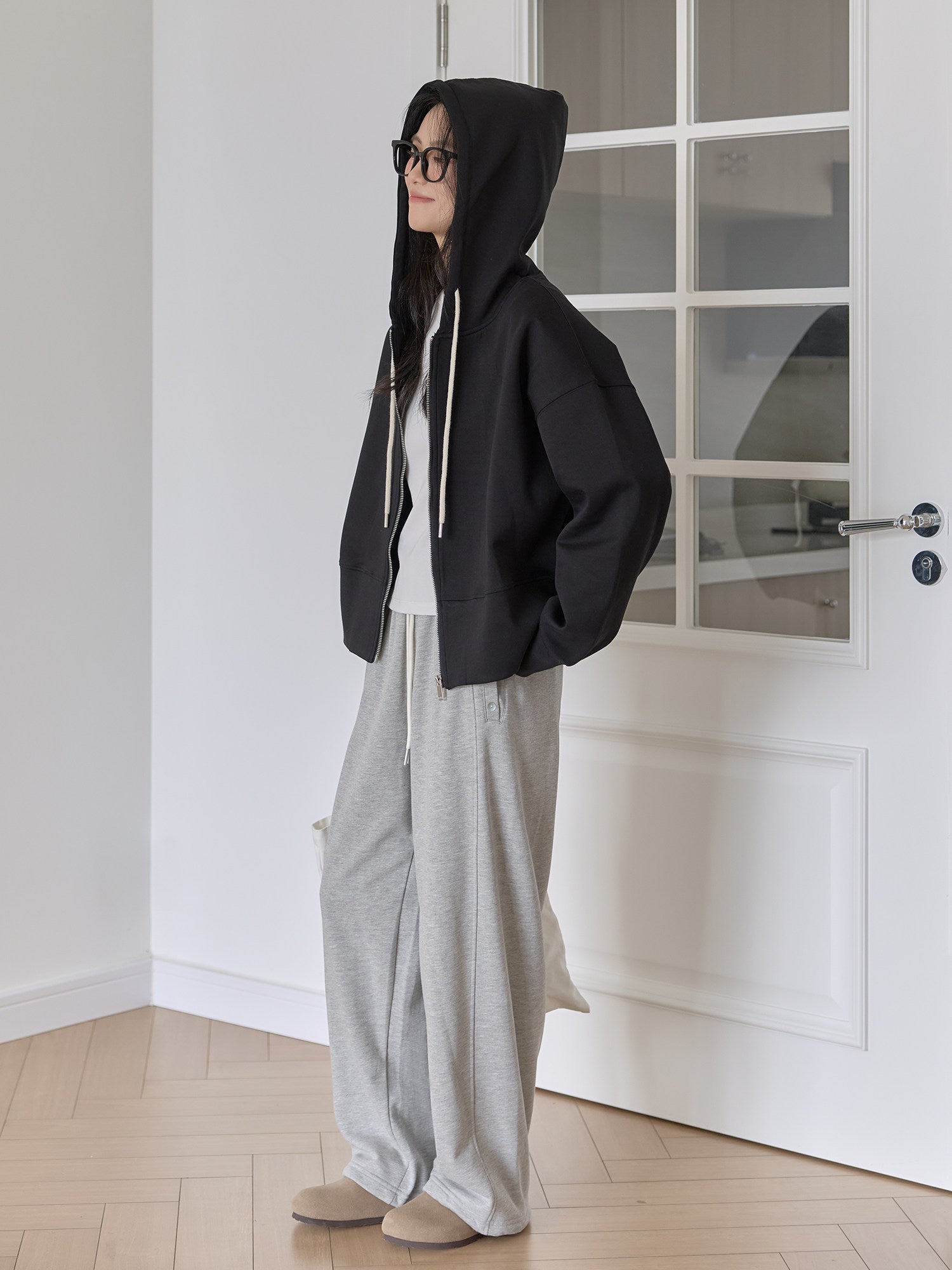 【新作キャンペーン】ドロップショルダー フード付きスウェット M00144