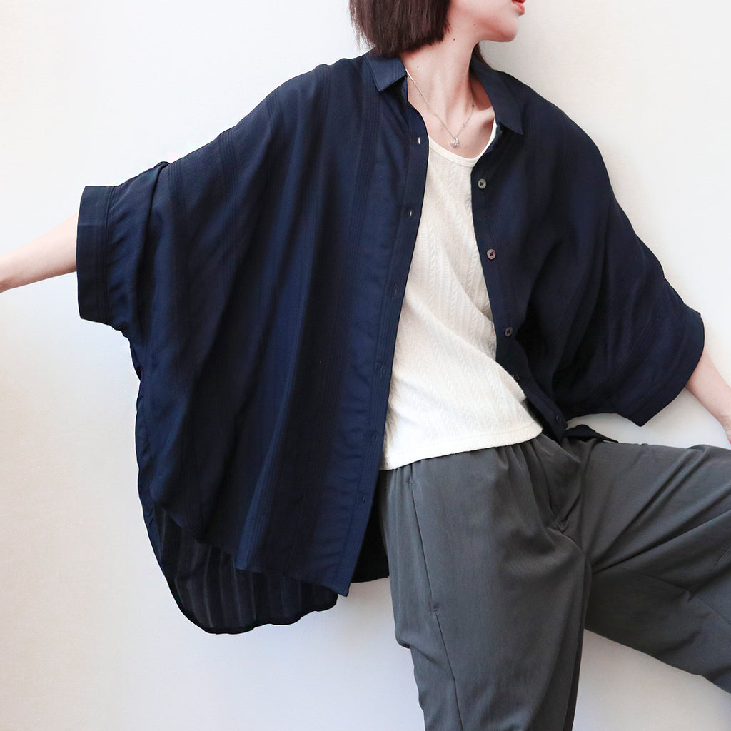 ベーシック七分袖シャツ M00027