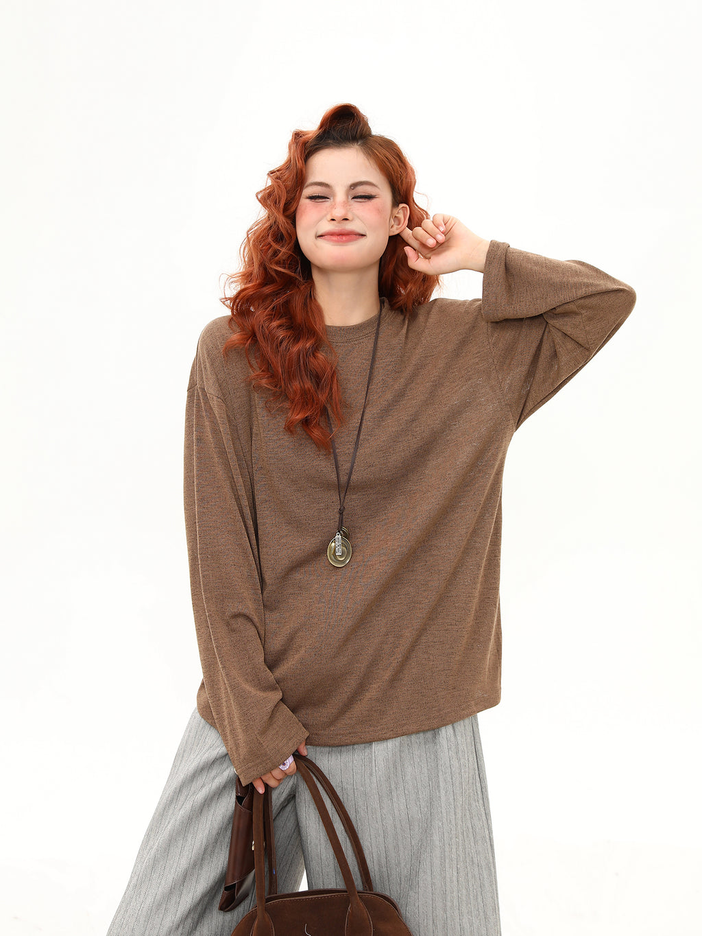 リネン ドレープ感 長袖 M00094