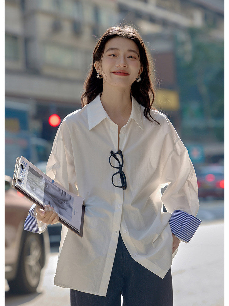 チェック袖口オーバーシャツ M00149