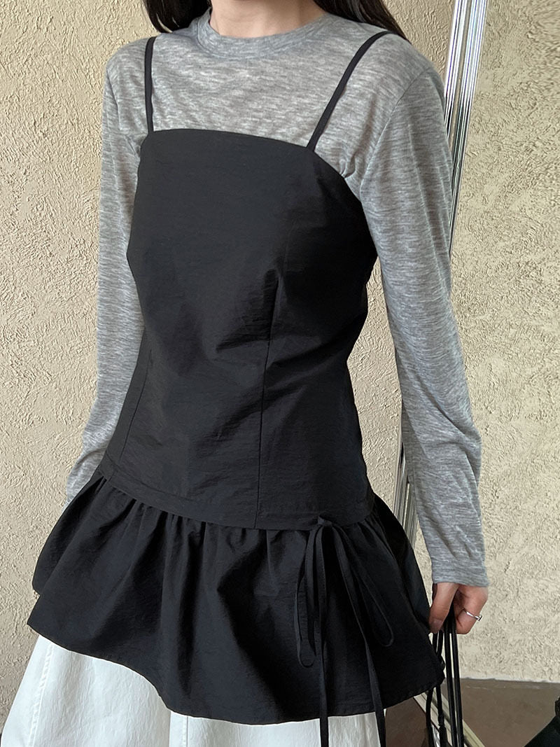 【新作キャンペーン】リボン付きフレアワンピース M00146