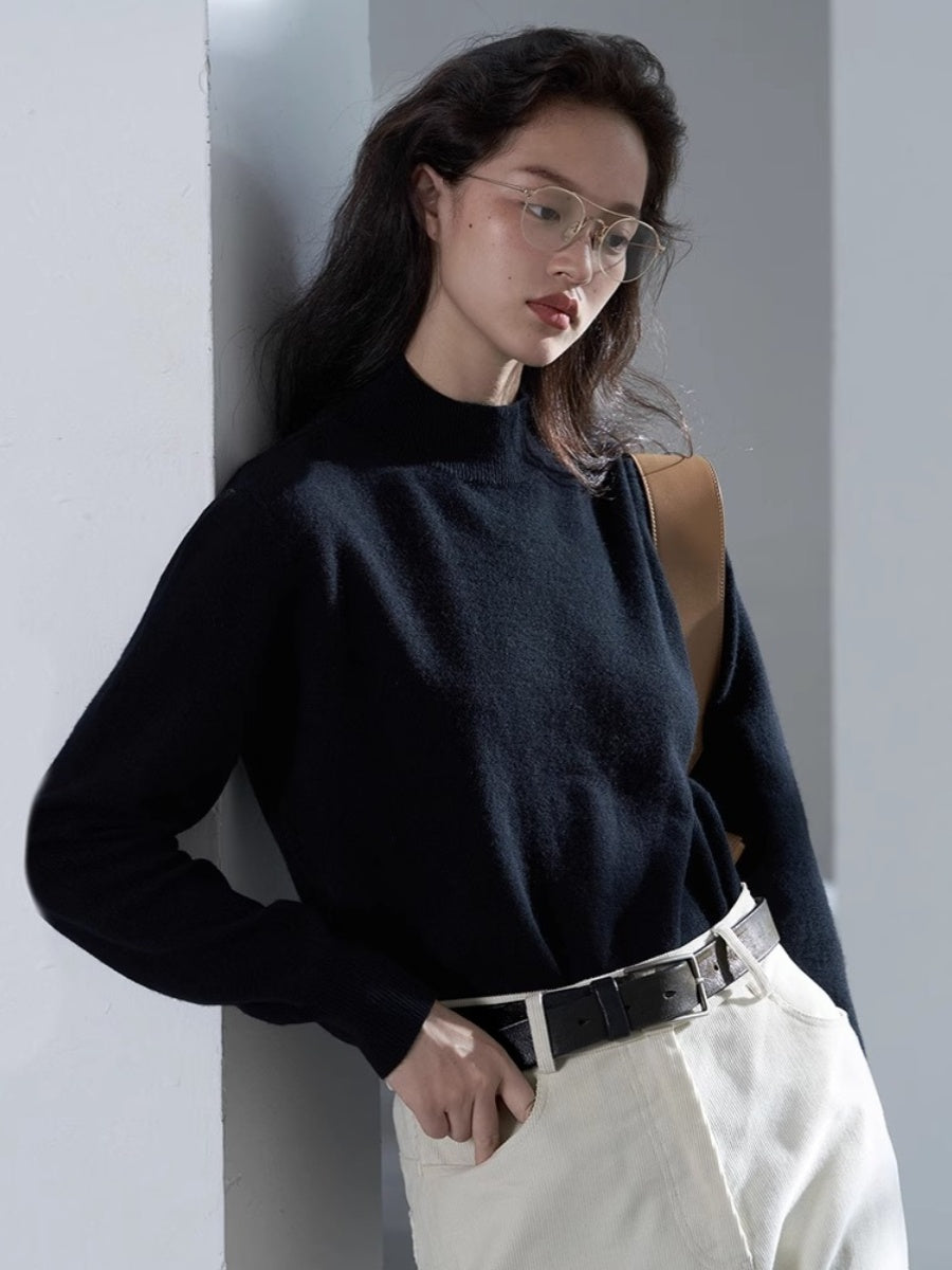 カシミヤハイネックニット M00049