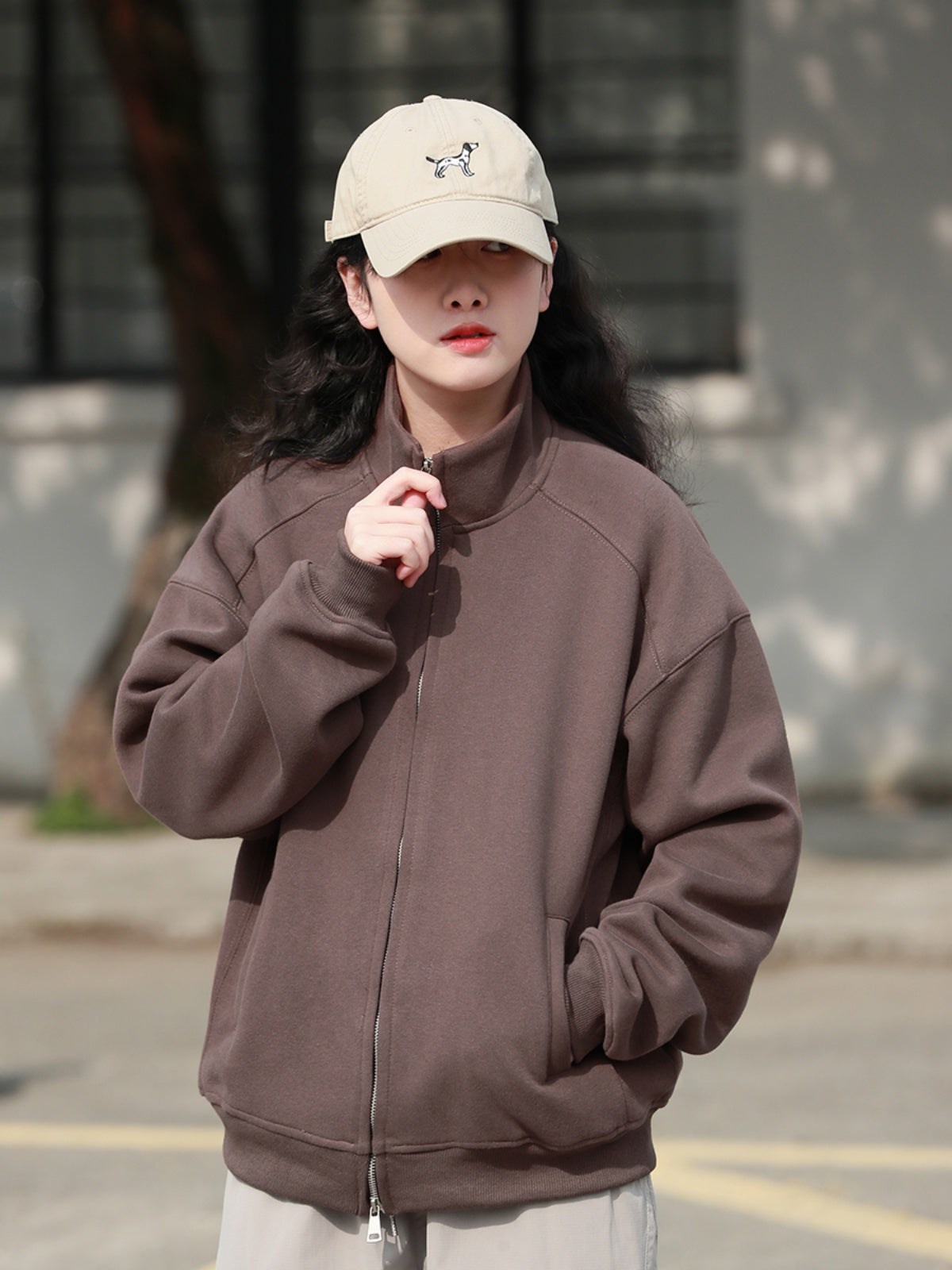 スタンドカラー カーディガン スウェット M00112