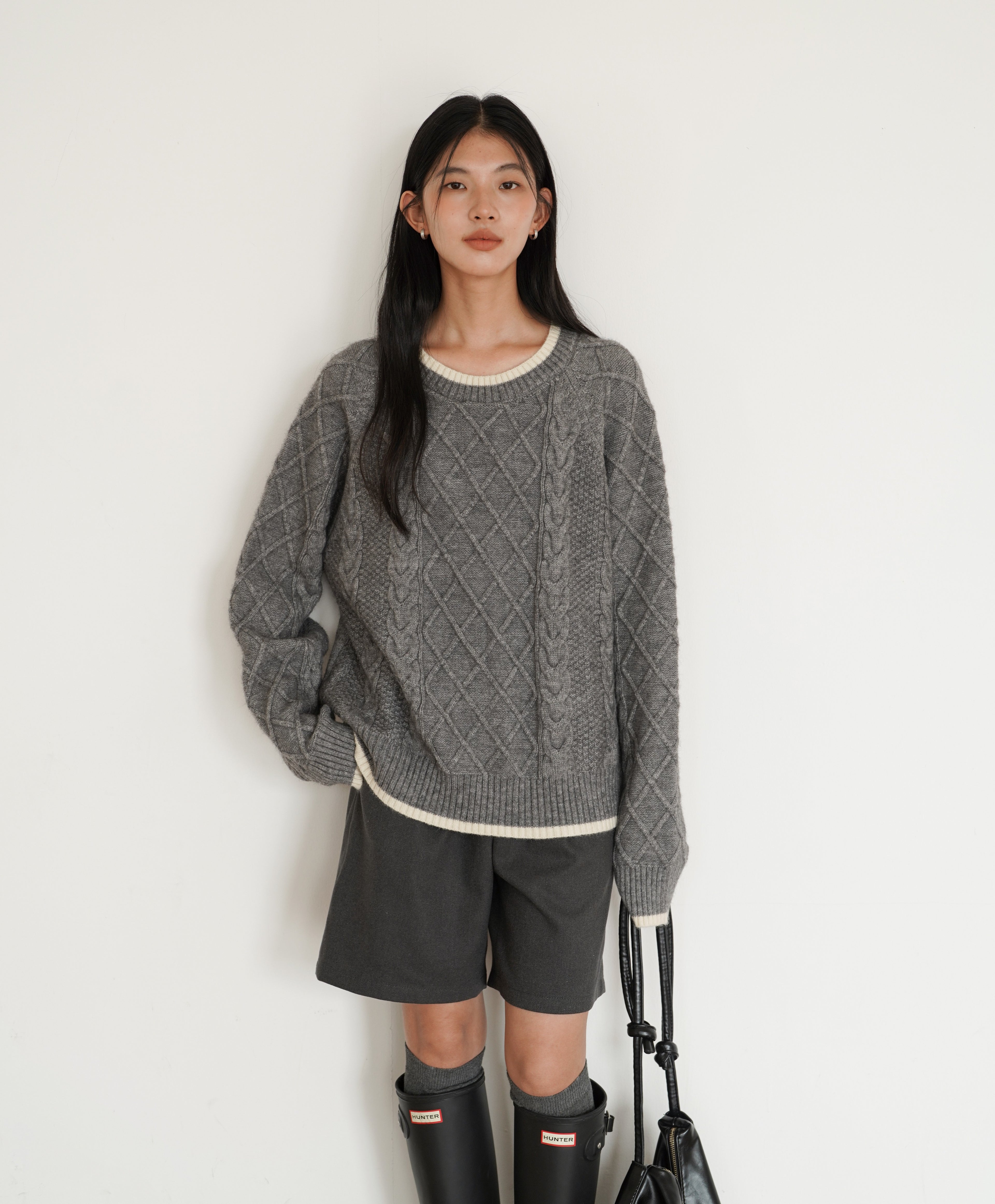 ケーブルワイドニット M00035