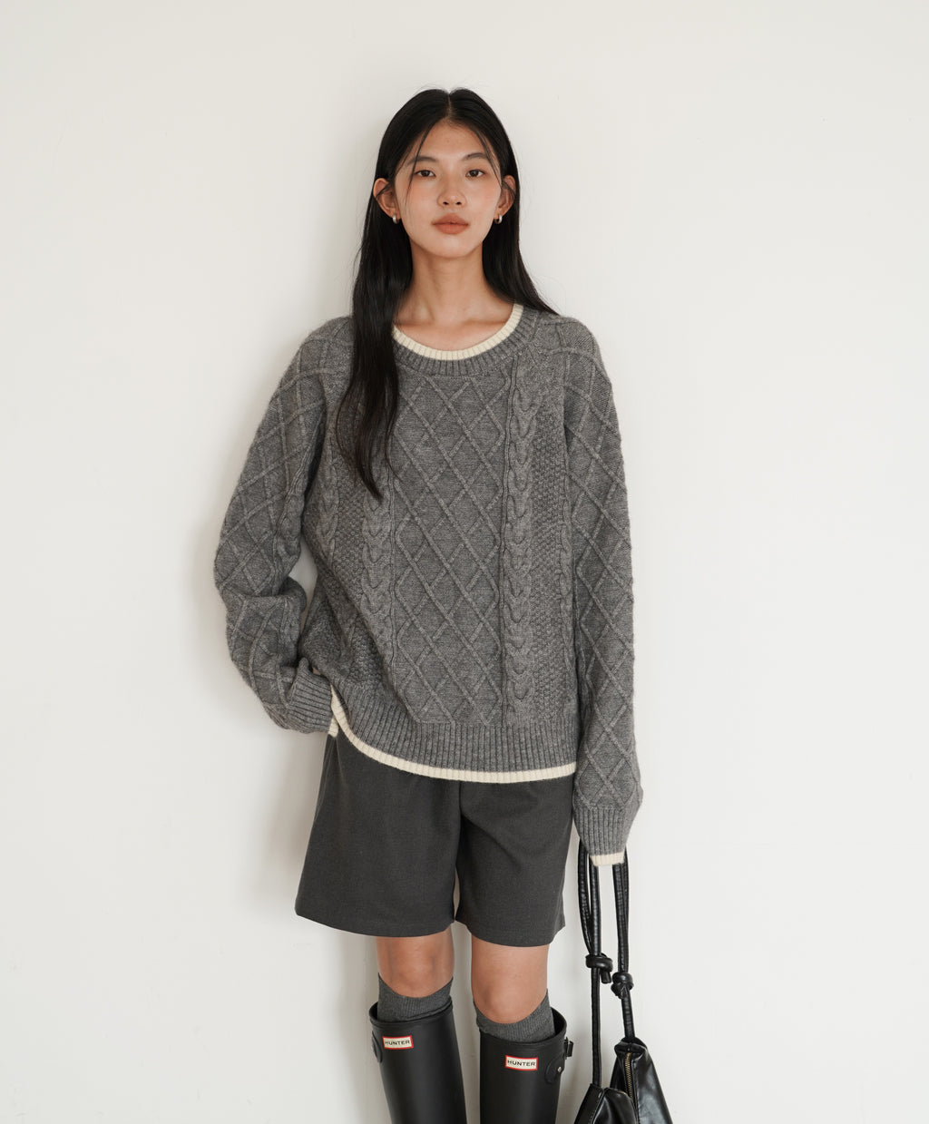 ケーブルワイドニット M00035