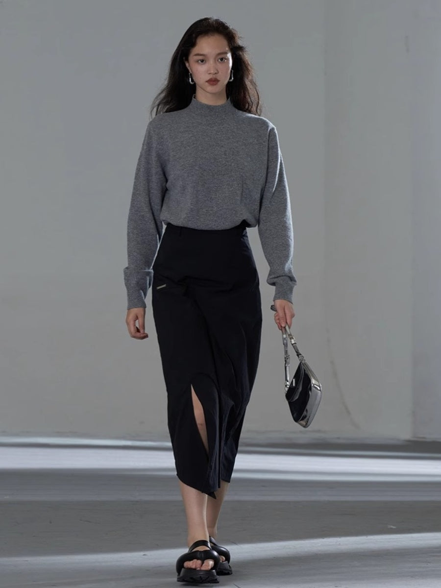 カシミヤハイネックニット M00049