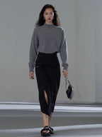 カシミヤハイネックニット M00049