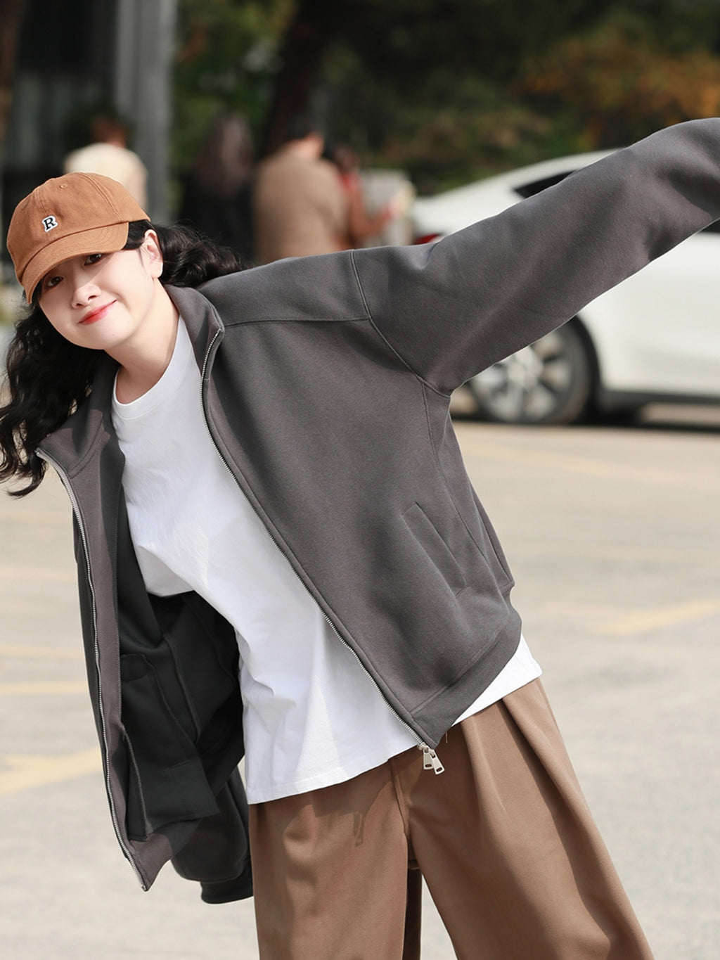 スタンドカラー カーディガン スウェット M00112