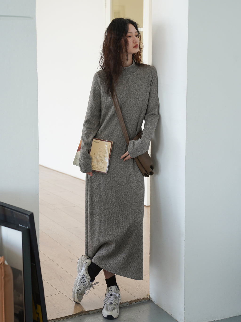 ハイネックニットワンピース M00039
