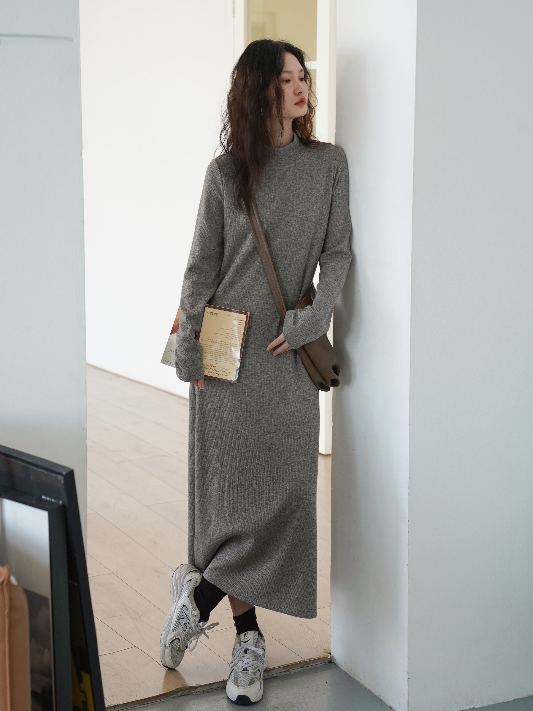 ハイネックニットワンピース M00039