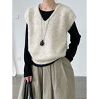 プレミアムタッチVネックニットベスト M00124