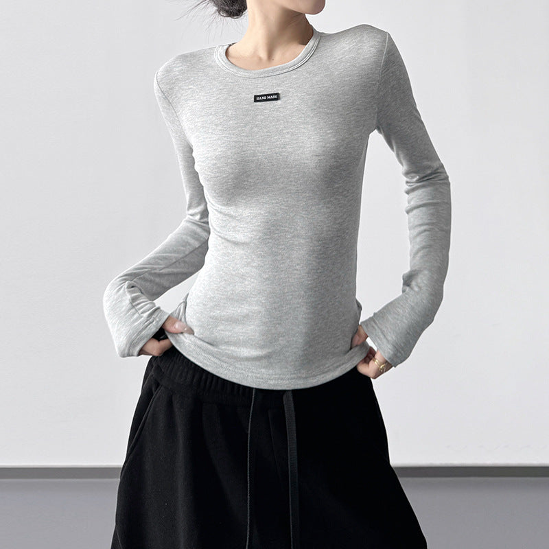 リブクルーネック長袖T M00155