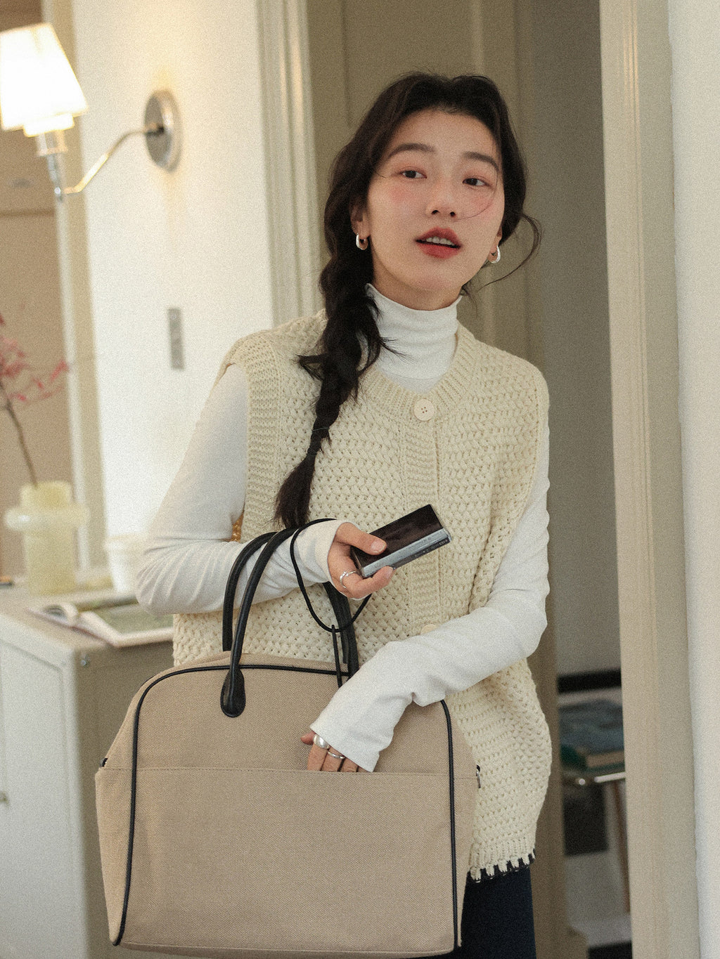 【新作キャンペーン】フリル付きニットベスト M00150