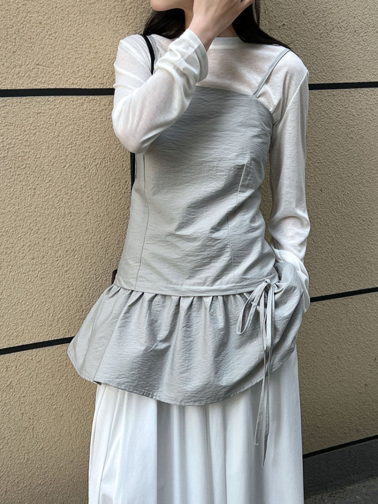 【新作キャンペーン】リボン付きフレアワンピース M00146