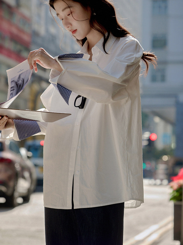 【新作キャンペーン】チェック袖口オーバーシャツ M00149