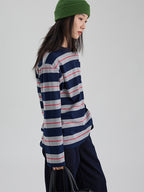 ストライプ ロングスリーブ T シャツ M00067