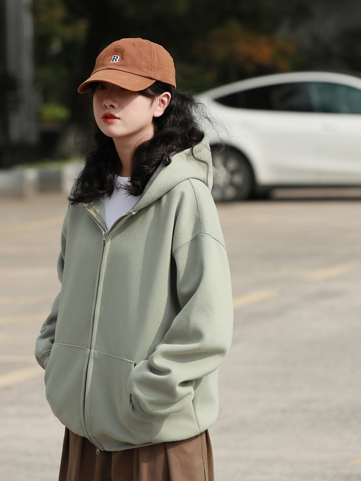 フード付き カーディガン スウェット M00111