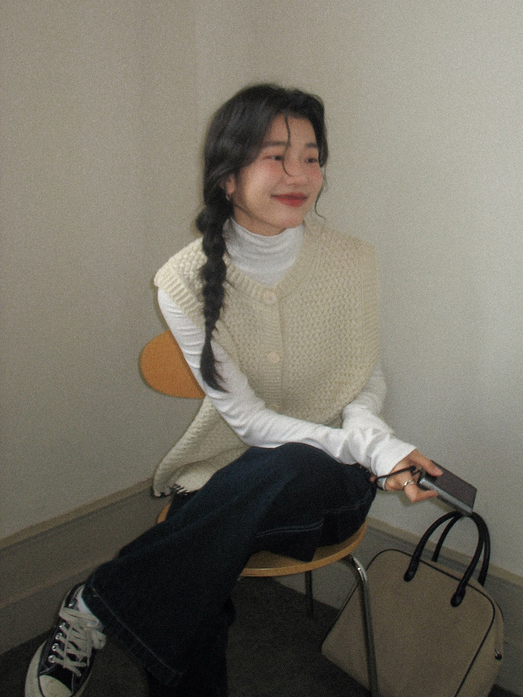 【新作キャンペーン】フリル付きニットベスト M00150