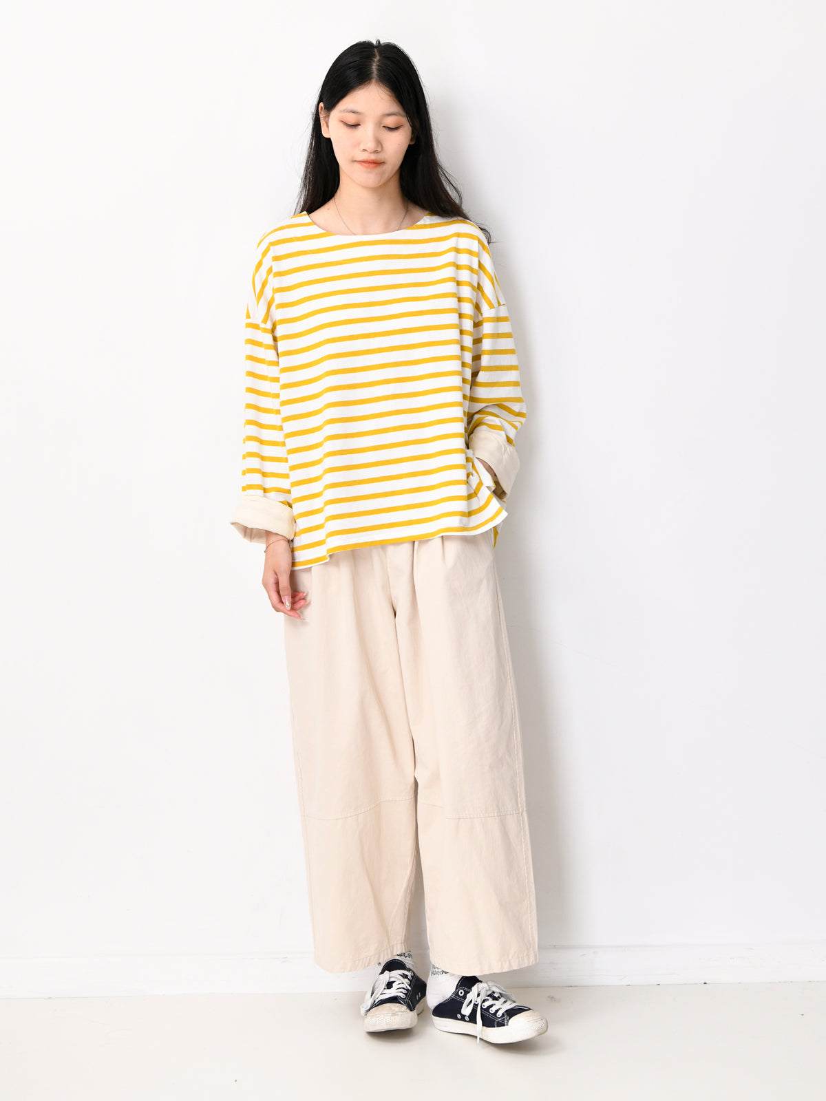 ストライプヘムTシャツ M00023