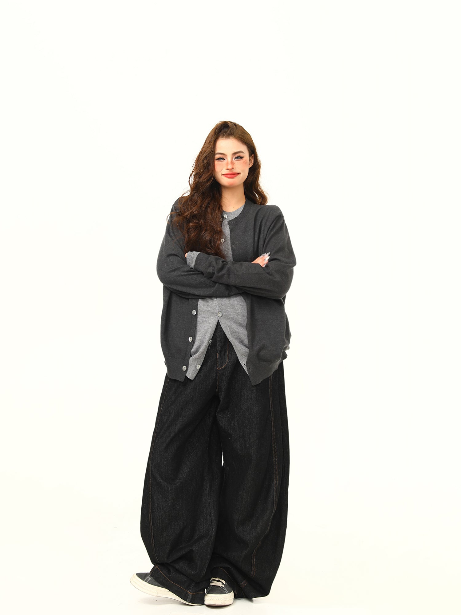 フェイクツーピース カーディガン M00092