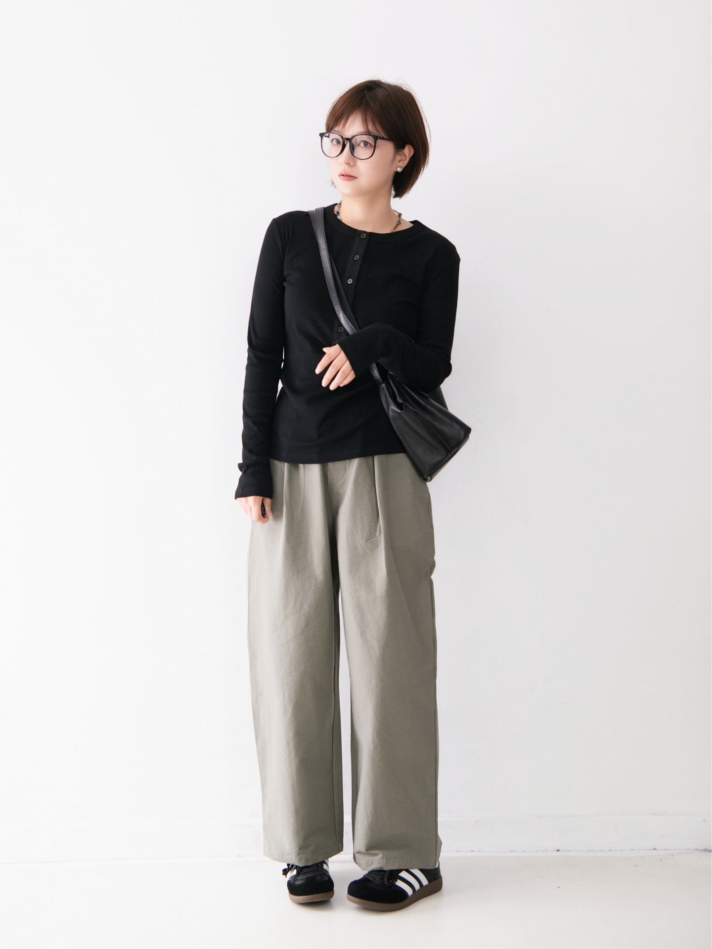 ストレッチコットンクルーネックT  M0007