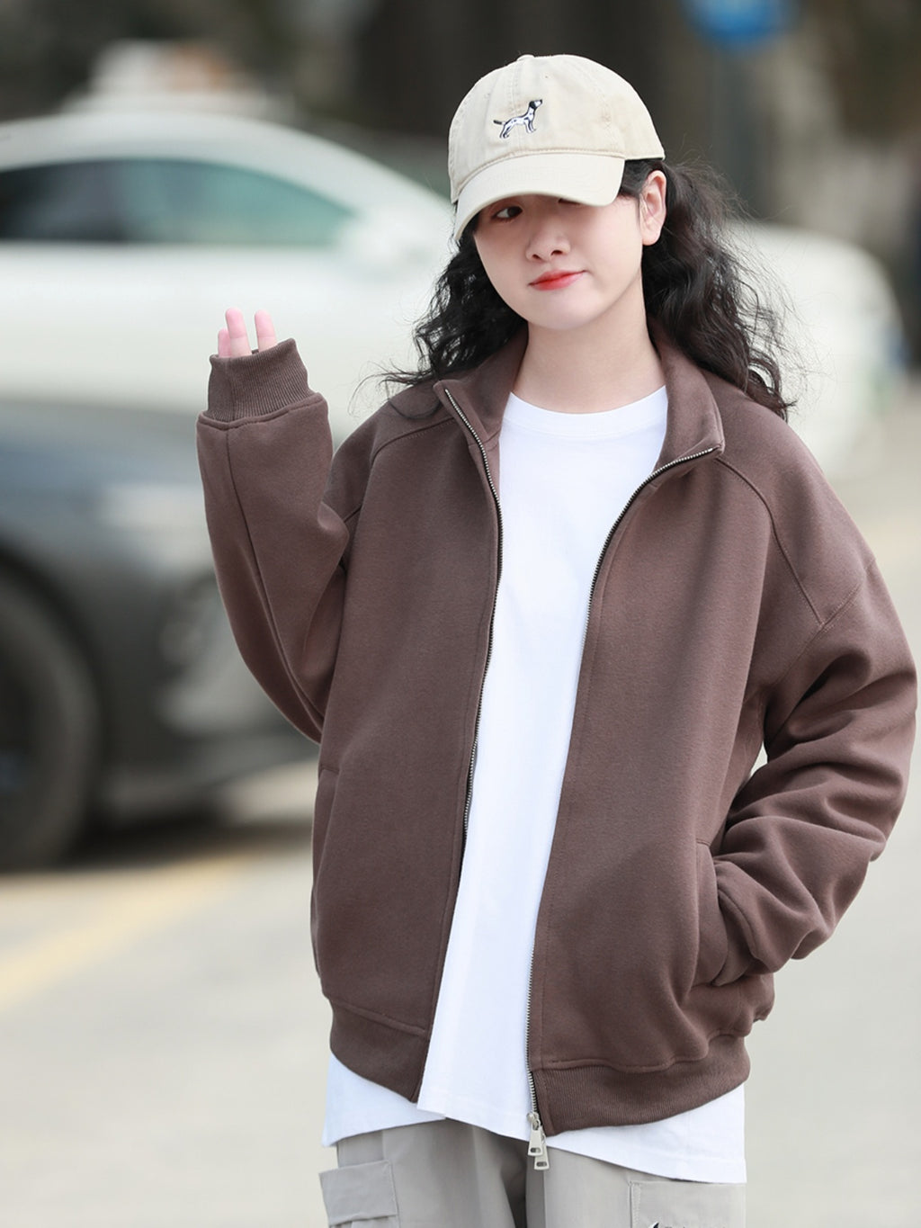 スタンドカラー カーディガン スウェット M00112