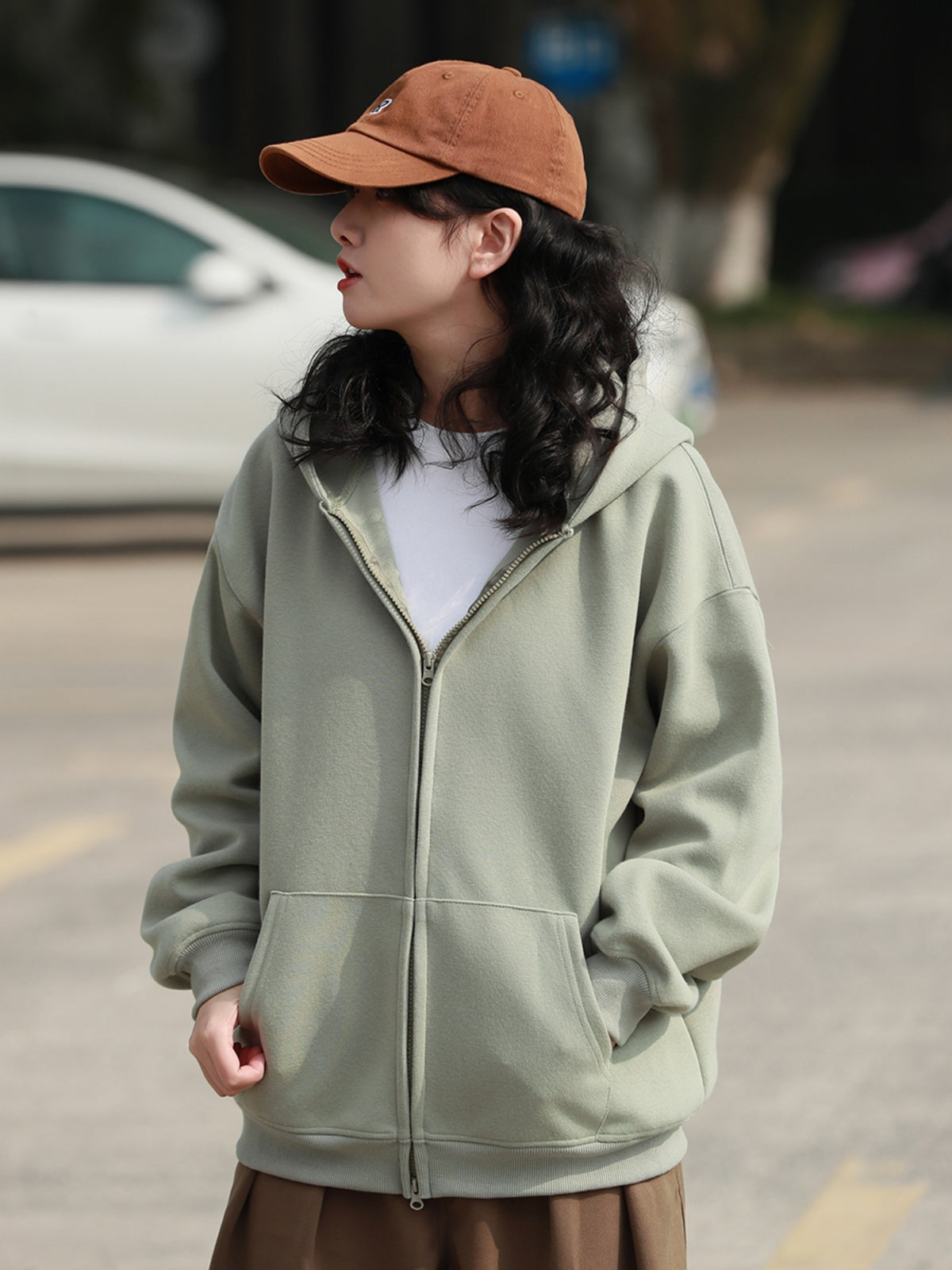 フード付き カーディガン スウェット M00111