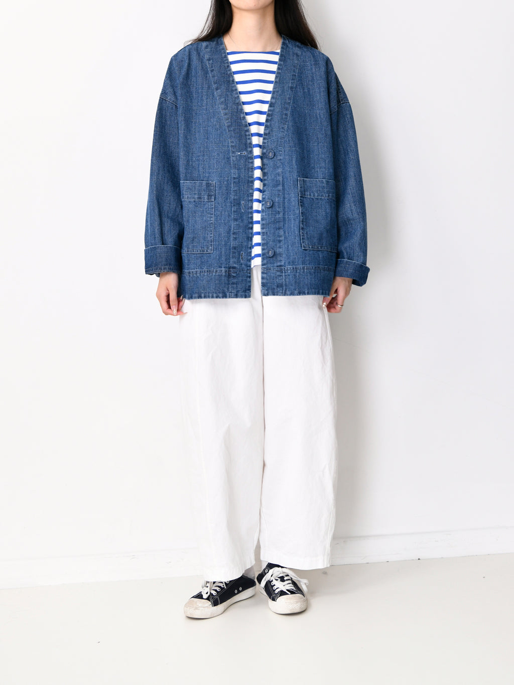 ストライプヘムTシャツ M00023