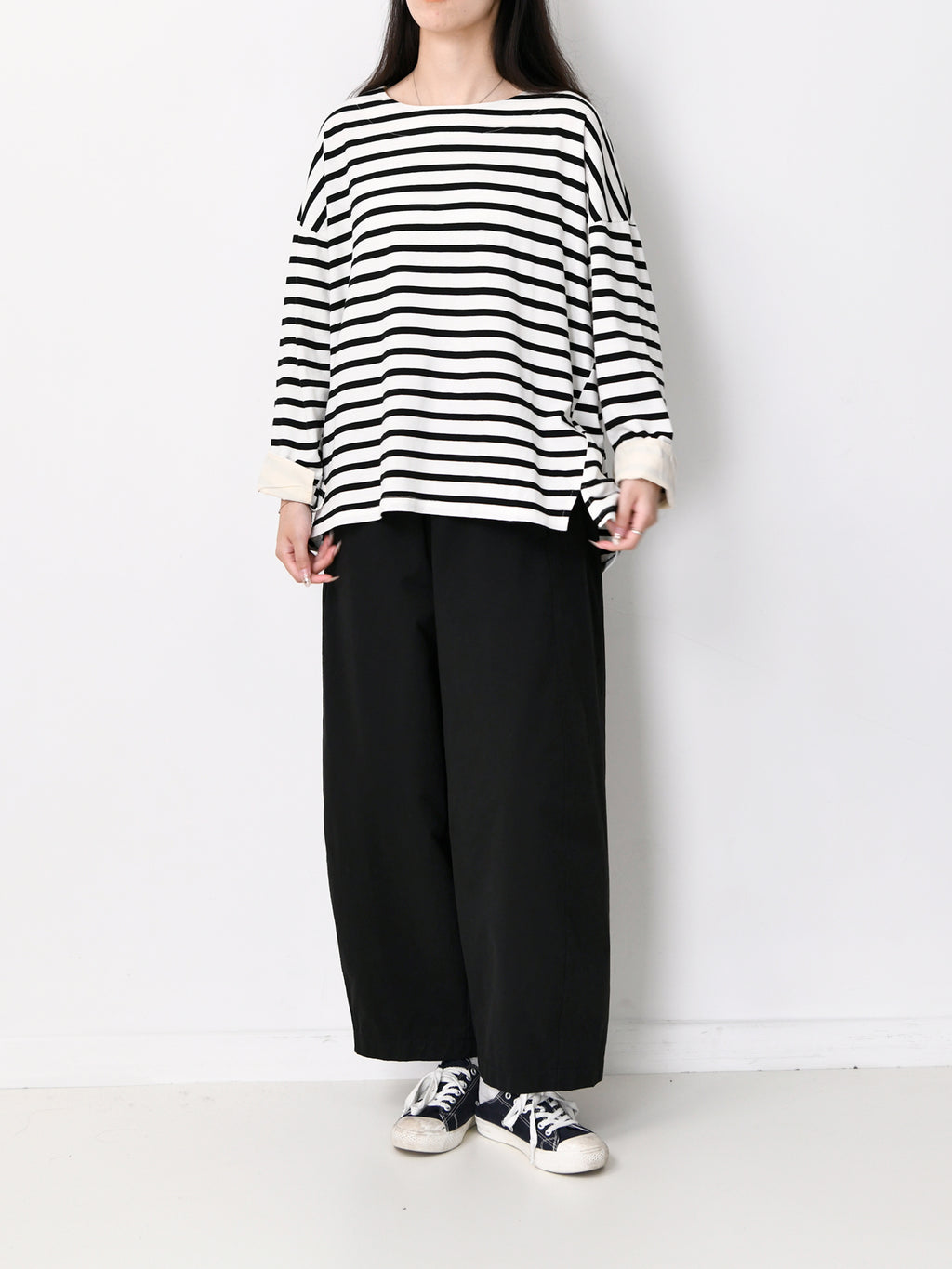 ストライプヘムTシャツ M00023