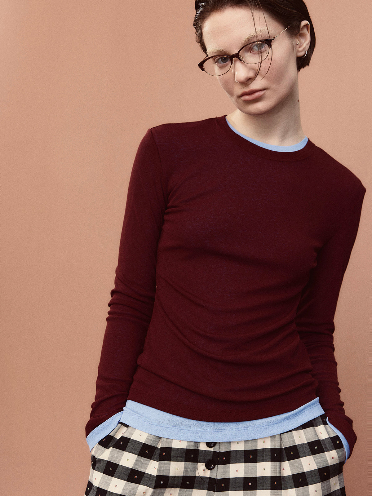 ベーシック長袖カットT M00019