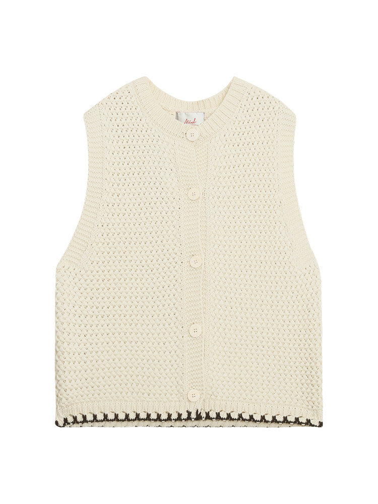 フリル付きニットベスト M00150